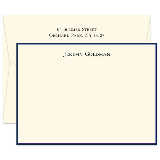 Triple Thick Goodman Bordered Flat Note Cards - Raised Ink